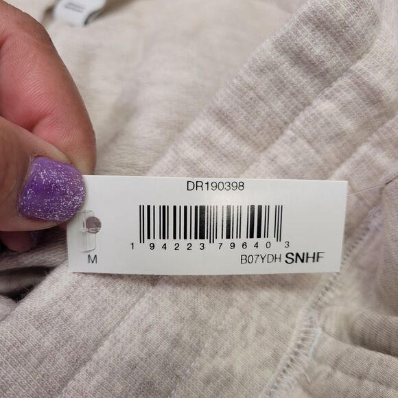 Daily Ritual Women's Cozy Knit Drawstring Jogger Pant Ivory/Light Brown Medium - Picture 7 of 11